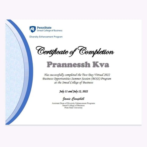 Penn State BOSS Certificate